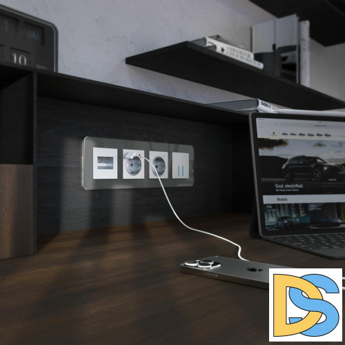 Рамка из стекла на 4 поста Werkel Elite графит 4690389180804 W0042440