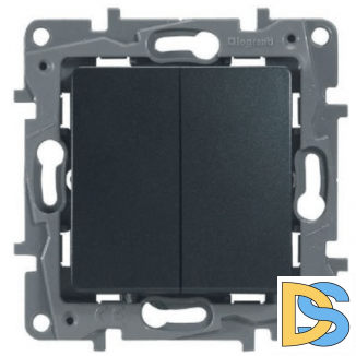 Переключатель Legrand Etika проходной 2-кл антрацит, 672612