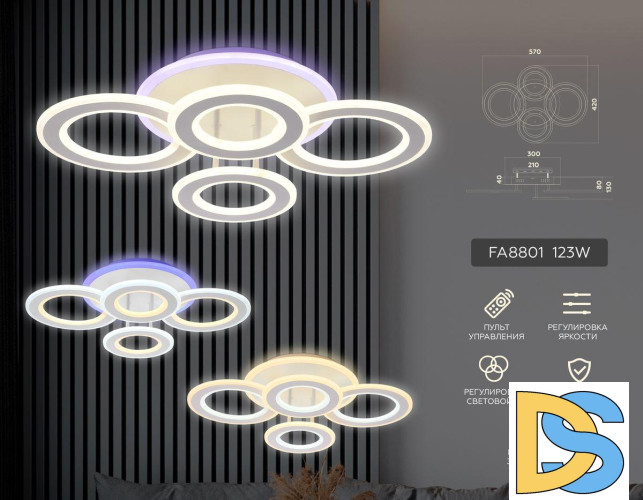 Потолочная светодиодная люстра Ambrella Light Acrylica Original FA8801