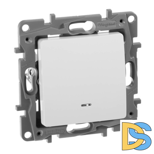 Выключатель одноклавишный Legrand Etika 10A 250V с подсветкой белый 672203