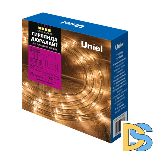 Дюралайт Uniel ULD-D50 8M/С08 IP44 WARM WHITE UL-00008572