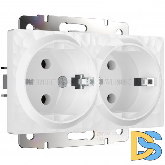 Розетка двойная с заземлением (белый) W1272001