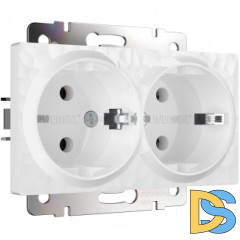 Розетка двойная с заземлением (белый) W1272001