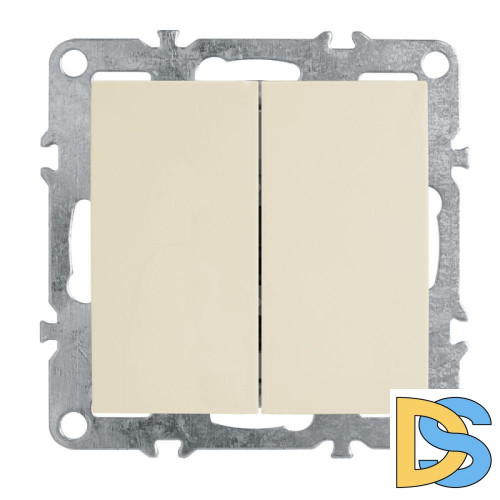 Выключатель двухклавишный Stekker Эрна слоновая кость PSW10-9104-02 39323