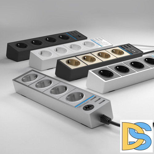 Розеточный блок 4-х местный + 3 USB Werkel белый WL20-04-03