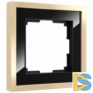 Рамка на 1 пост Baguette (черный/латунь) W0012852