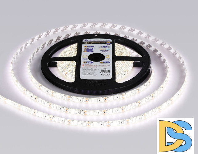 Светодиодная лента Ambrella Light LED Strip 12В 2835 9,6Вт/м 4500K 5м IP65 GS1202