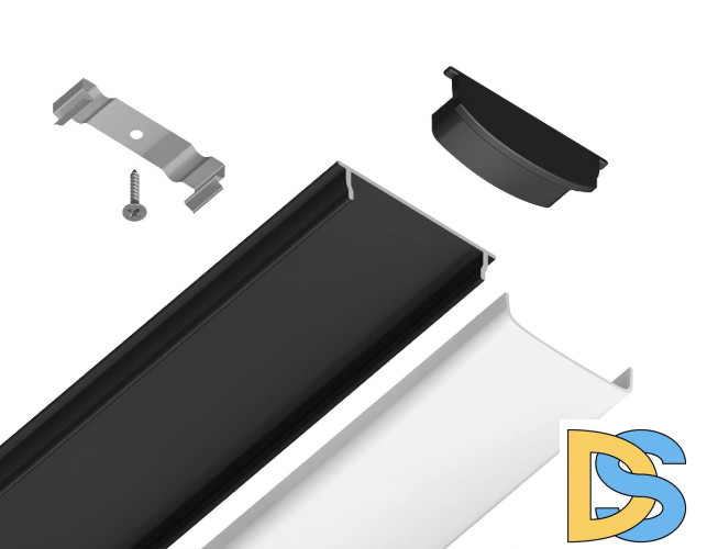 Алюминиевый накладной профиль Ambrella Light Alum Profile GP1600BK