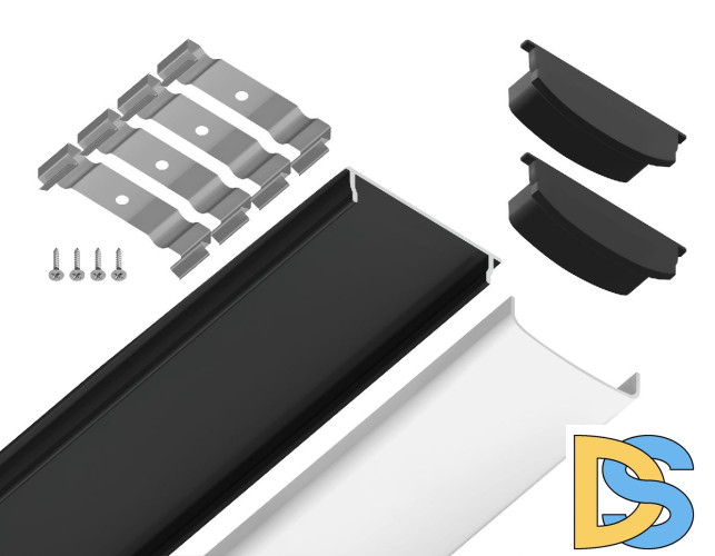 Алюминиевый накладной профиль Ambrella Light Alum Profile GP1600BK