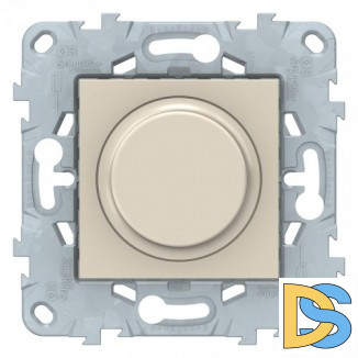 Диммер поворотно-нажимной, 200Вт LED универсальный, Бежевый, серия Unica New, Schneider Electric