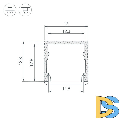 Алюминиевый профиль Arlight SL-MINI-15-2000 ANOD 049019
