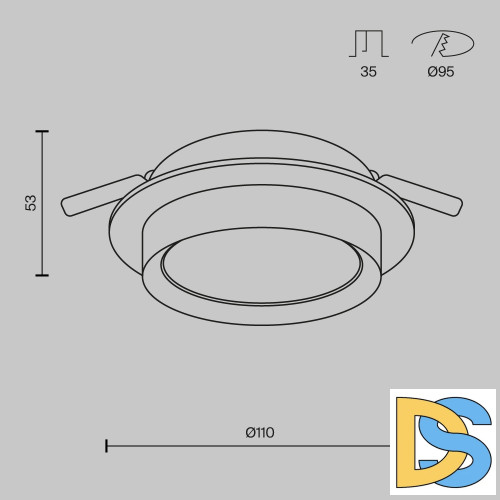 Встраиваемый светильник Maytoni Technical Hoop DL086-GX53-RD-BW
