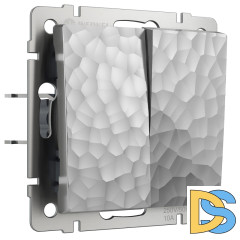 Выключатель Werkel Hammer двухклавишный проходной серебряный W1222006 4690389162404