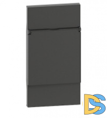 Лицевая панель с крышкой для розеток 2К+З немецкого стандарта 2 модуля.Черный. Btichino Living Now