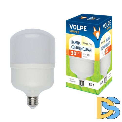 Лампа LED сверхмощная (10810) Volpe E27 30W (260W) 3000K M80 LED-M80-30W/WW/E27/FR/S