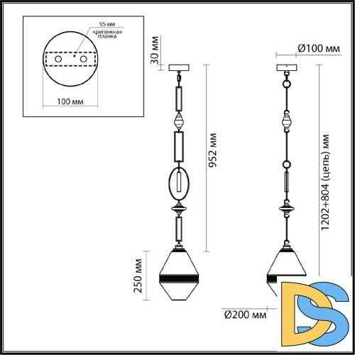 Подвесной светильник Odeon Light Pendant Krema 5441/1A