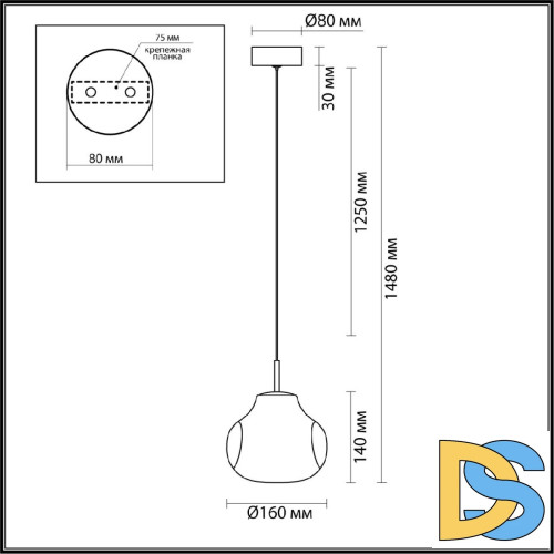 Подвесной светильник Odeon Light Pendant Vaso 5097/4LB