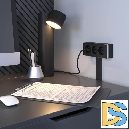 Розетка тройная с/з со шторками Werkel Gallant черный/хром W5073135 4690389163890