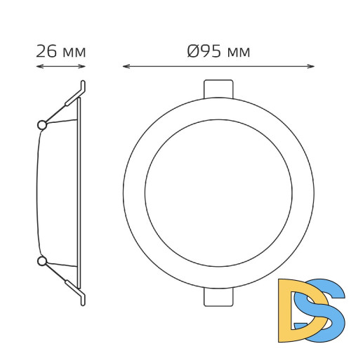 Встраиваемый светильник Gauss Downlight 9100420205