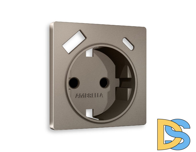 Лицевая панель для розетки с/з со шторками 2USB A+C Ambrella Volt Alfa AP6400