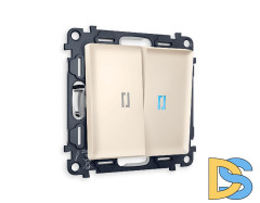 Комплект механизма 2-кл проходного выключателя с подсветкой Ambrella Volt Alfa MA324040