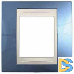 Рамка 1-ая (одинарная), Голубой лед/Бежевый, серия Unica, Schneider Electric