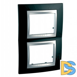 Рамка 2-ая (двойная) вертикальная, Родий/Алюминий (металл), серия UNICA TOP/CLASS, Schneider Electric