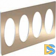 Рамка 4-ая (четверная), Полированная бронза (металл), серия Odace, Schneider Electric