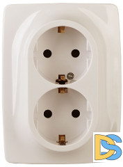 Розетка 2x2P+E Schuko со шторками Эра 12-2108-02 Б0036443