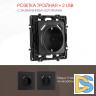 Розетка с заземлением, шторками + 2 USB Arte Milano 217.47-1.black