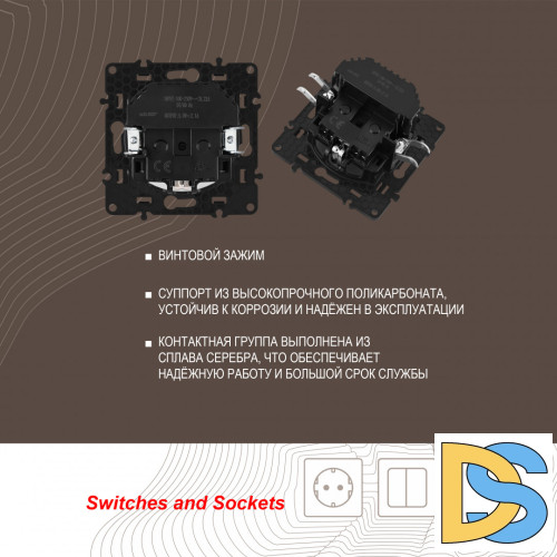 Розетка с заземлением, шторками + 2 USB Arte Milano 217.47-1.black
