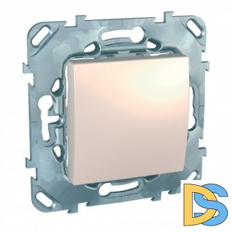 Выключатель 1-клавишный; кнопочный, Бежевый, серия Unica, Schneider Electric