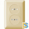 Розетка 2-ая электрическая без заземления, Бежевый, серия Wessen 59, Schneider Electric