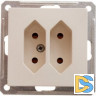 Розетка 2-ая электрическая без заземления, Бежевый, серия Wessen 59, Schneider Electric