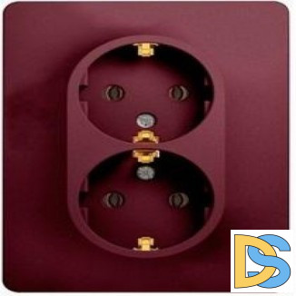Розетка 2-ая электрическая с заземлением, Баклажановый, серия Glossa, Schneider Electric