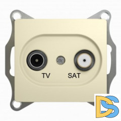 Розетка телевизионная единственная ТV-SAT, Бежевый, серия Glossa, Schneider Electric