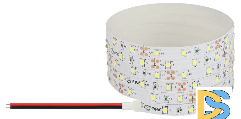 Светодиодная лента Эра 12В 2835 4,8Вт/м 4000K 50м IP20 LS2835-4,8-60-12-4000K-IP20-1 year-50m Б0059922