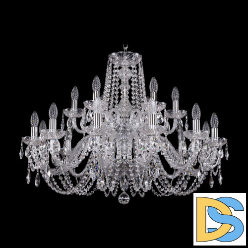 Подвесная люстра Bohemia Ivele Crystal 1402/12+6/300/2d Ni
