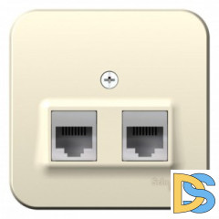 Розетка 2-ая ТЛФ/КОМП, RJ45+RJ11, кат.5E, изолир пластина Schneider Blanca Молочный