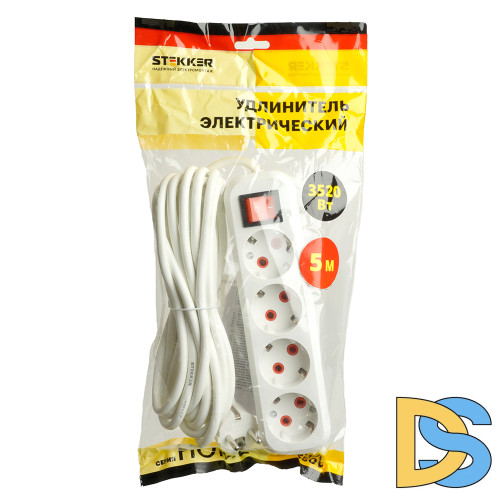 Удлинитель четырехместный Stekker Home 49360