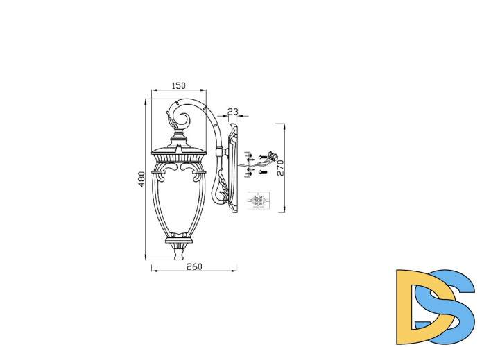 Уличный настенный светильник Maytoni Fleur O414WL-01BZ