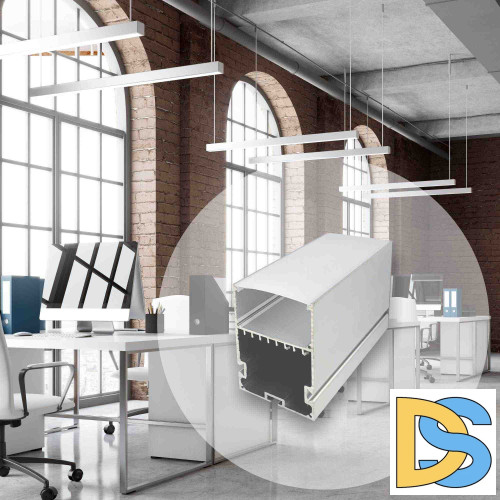 Профиль П-образный подвесной Apeyron ширина ленты до 40мм (рассеиватель, заглушки - 2шт) 08-26