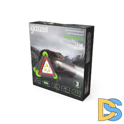 Автомобильный светодиодный фонарь Gauss аккумуляторный 180х200 800 лм GF802