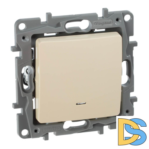 Выключатель одноклавишный Legrand Etika 10A 250V с подсветкой слоновая кость 672303