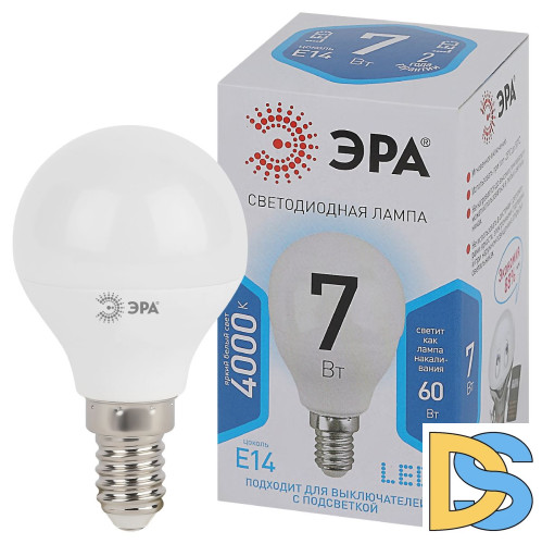 Лампа светодиодная Эра E14 7W 4000K LED P45-7W-840-E14 Б0020551