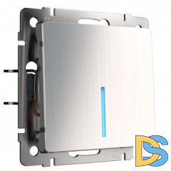 Выключатель одноклавишный с подсветкой (глянцевый никель) W1110102