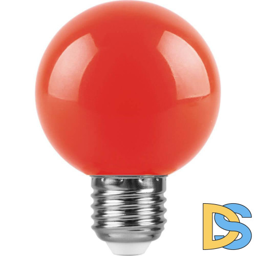 Лампа светодиодная Feron E27 3W красный Шар Матовая LB-371 25905