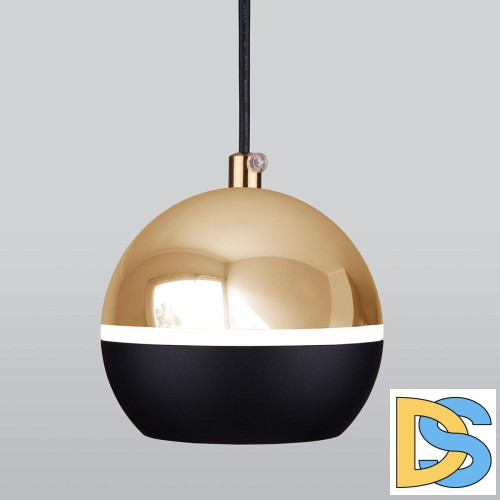 Подвесной светодиодный светильник Elektrostandard DLS023 9W 4200K черный/золото 4690389149146
