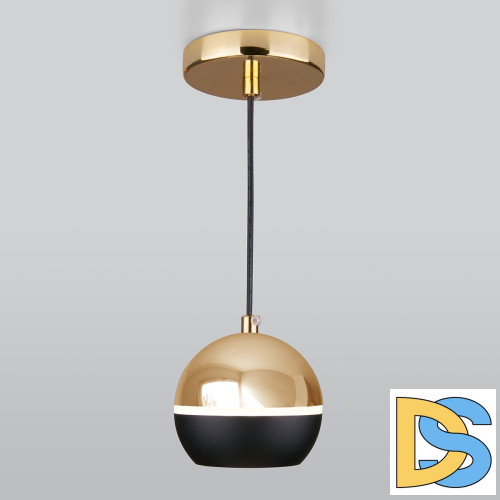 Подвесной светодиодный светильник Elektrostandard DLS023 9W 4200K черный/золото 4690389149146