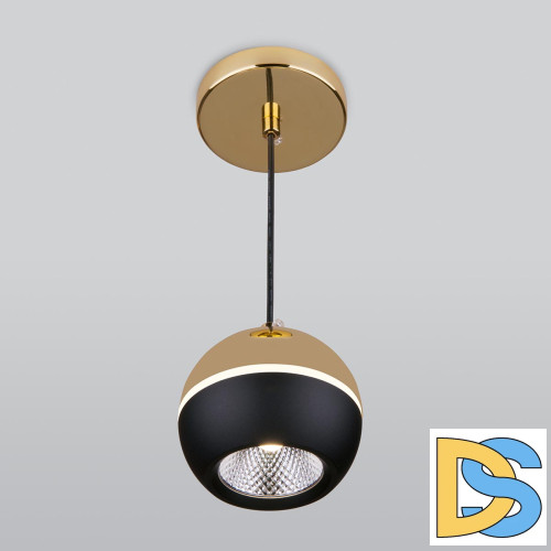 Подвесной светодиодный светильник Elektrostandard DLS023 9W 4200K черный/золото 4690389149146
